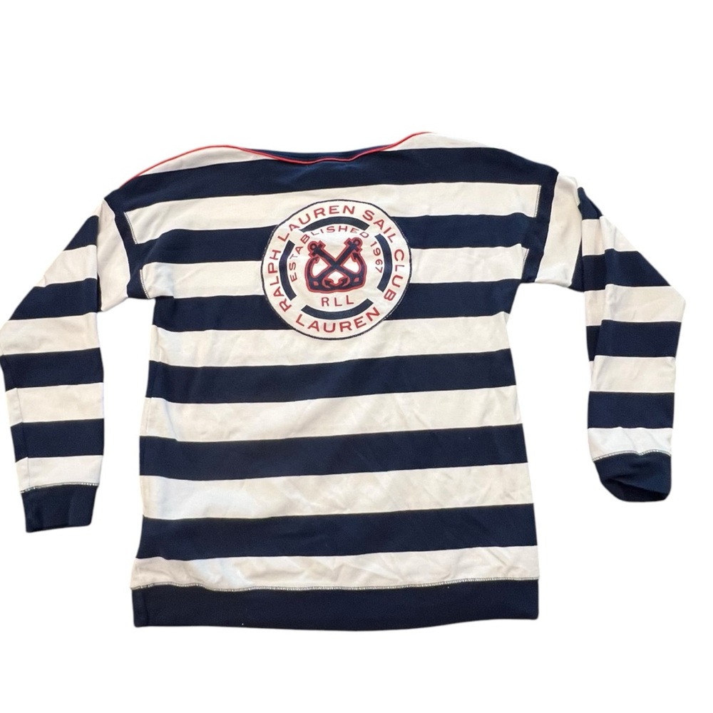 Authentic‎ Ralph Lauren Active Anchor Striped Women's Top Sail Club Medium